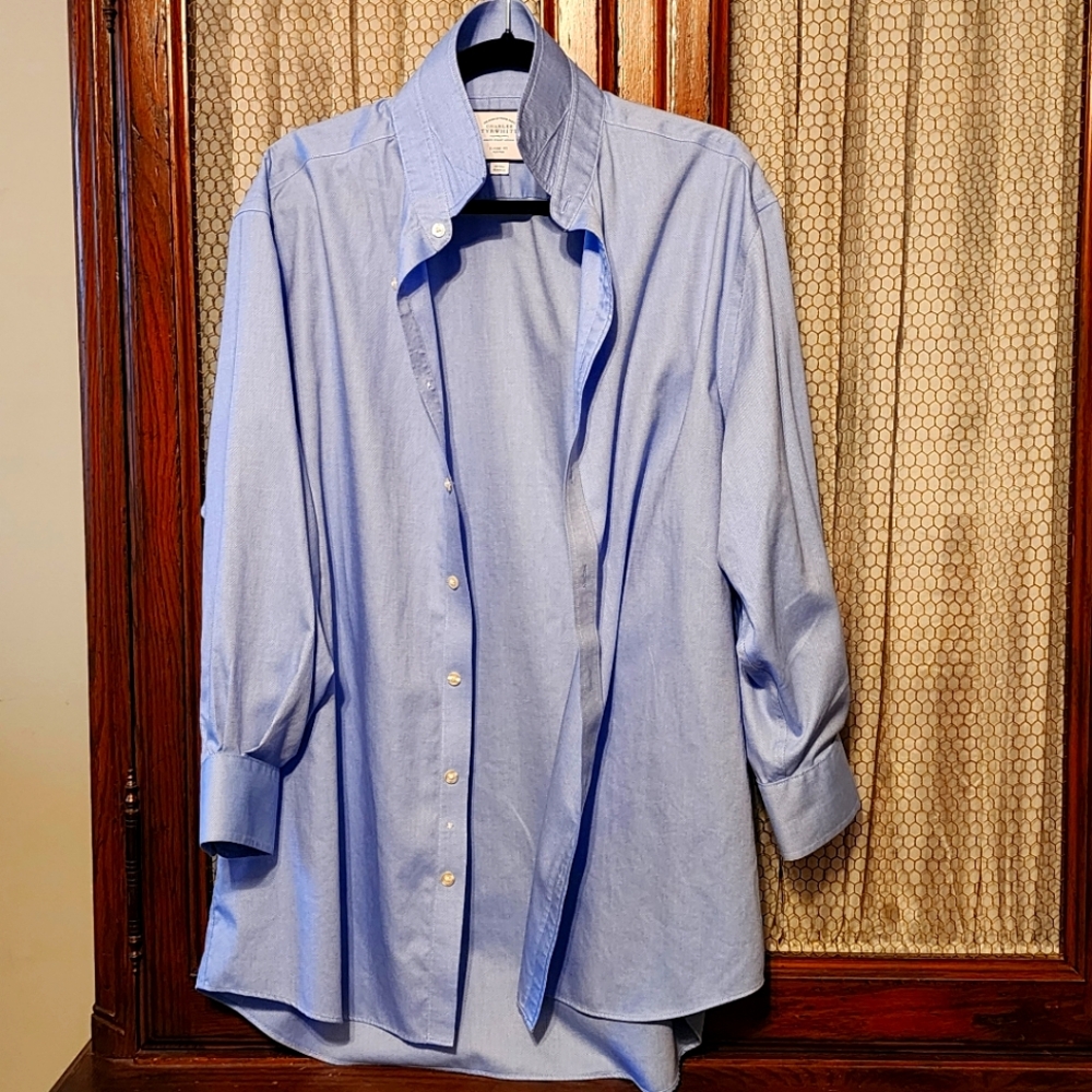 Charles Tyrwhitt Men's Blue Dress Shirt - 17 | 34